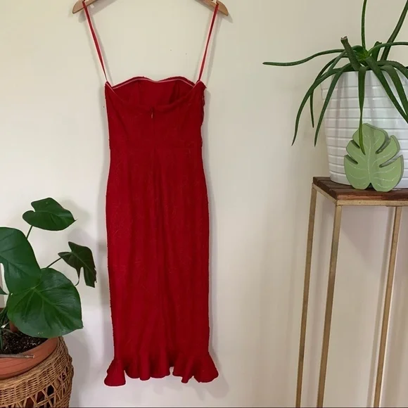 Michael Costello x Revolve Erika Dress in Red Lace sz XS - Picture 5 of 8